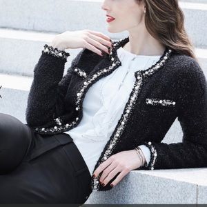 White House Black Market Faux Pearl Jacket MP
